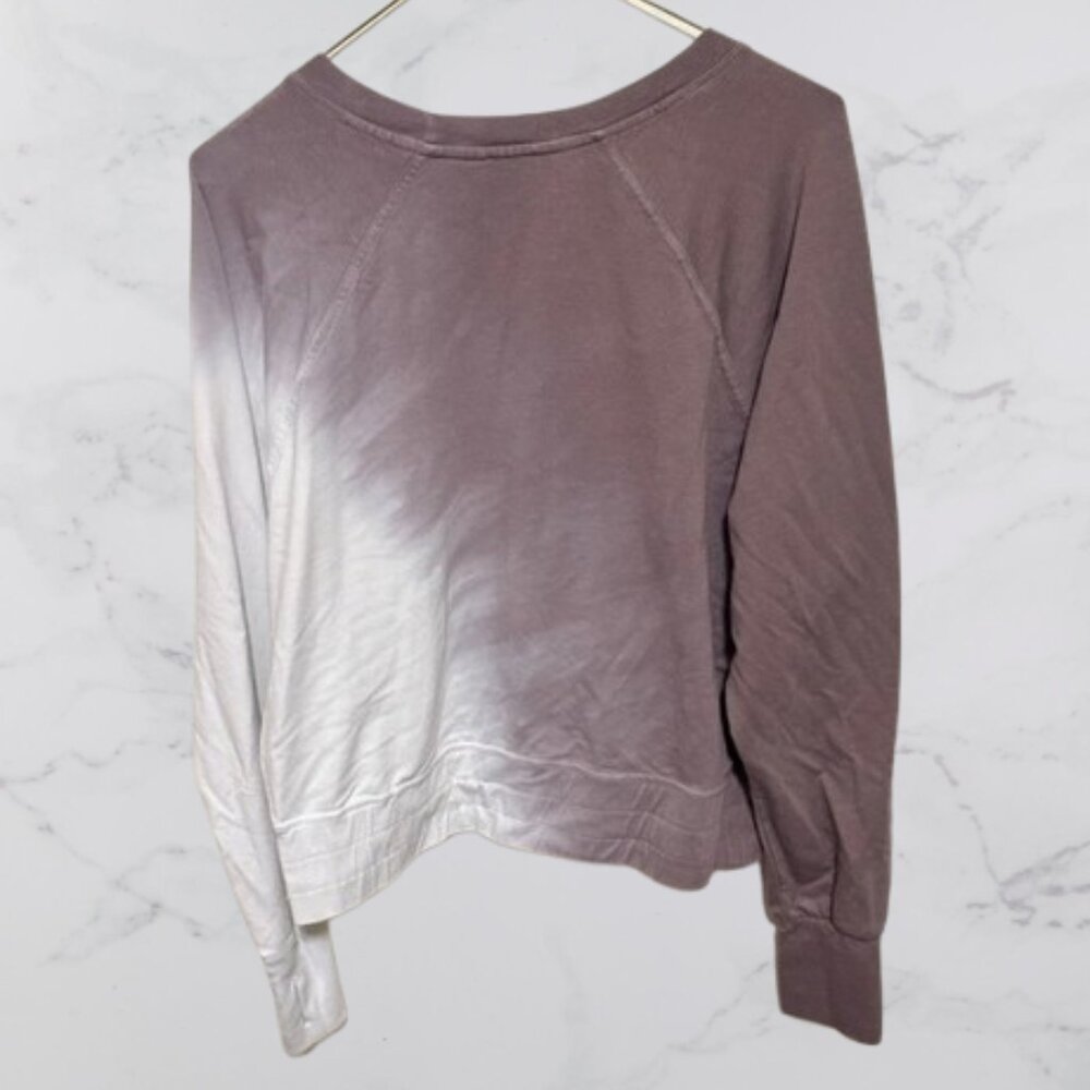Joy Lab Women's Gray Tie Dye French Terry Cropped Fit Sweatshirt - Picture 3 of 3